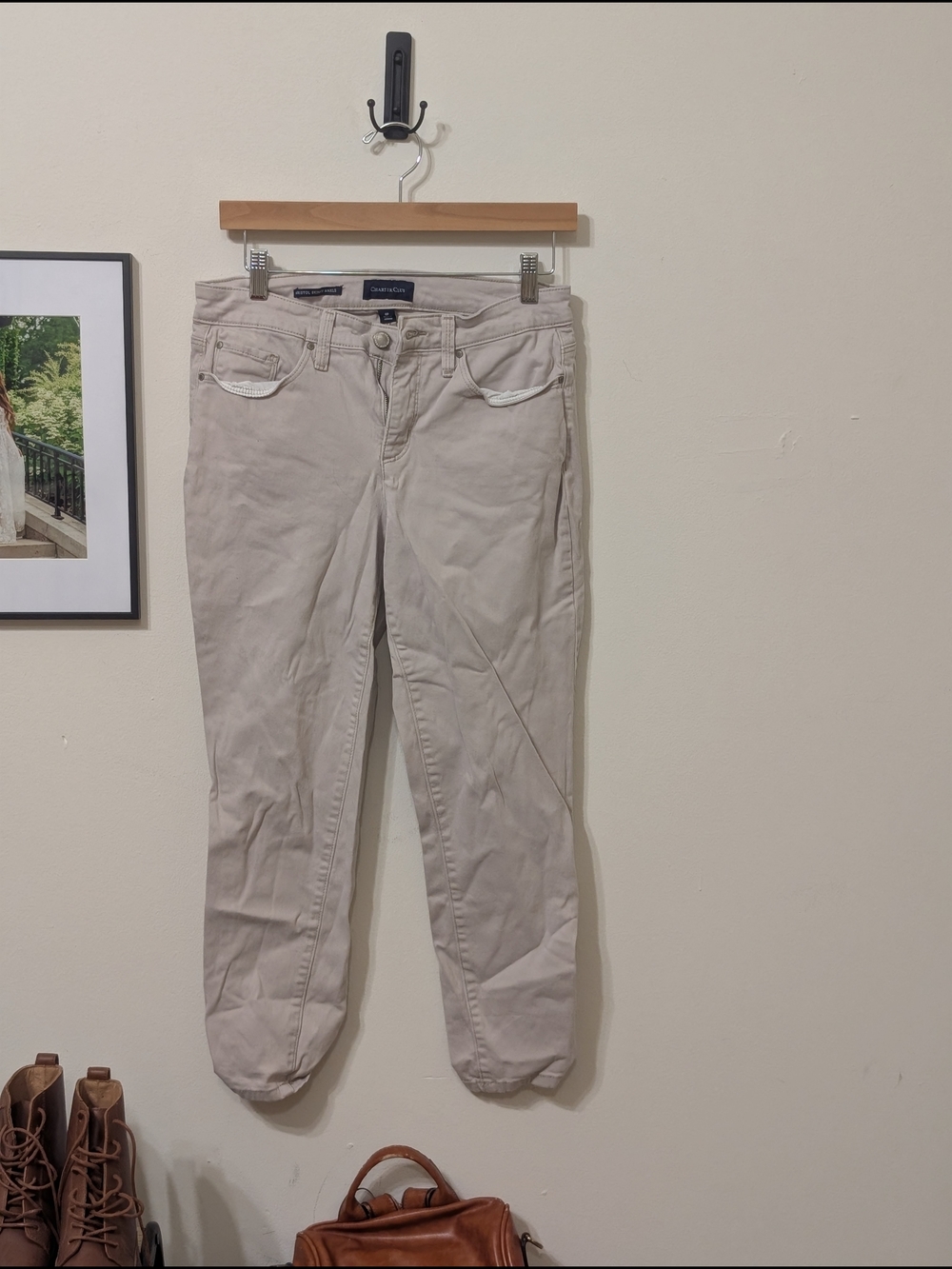 Charter Club Light Beige Bristol Skinny Ankle Jeans